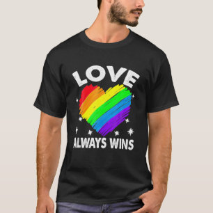 Funny Niedlich Rainbow Heart Liebe gewinnt Pride L T-Shirt