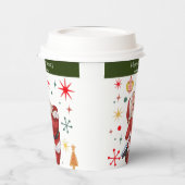 Funny Niedlich Red and Green Monogram Christmas Sa Pappbecher (Links)