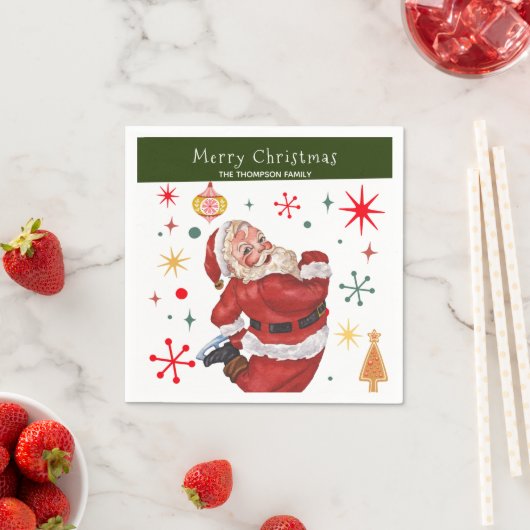 Funny Niedlich Red and Green Monogram Christmas Sa Serviette (Beispiel)