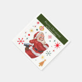 Funny Niedlich Red and Green Monogram Christmas Sa Serviette (Ecke)