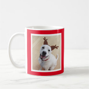 Funny Niedlich Rentier Welpe Hund Red Christmas Kaffeetasse