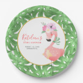Funny niedlich rosa Flamingo Baby Duschpapierplatt Pappteller (Vorderseite)