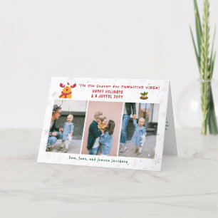 Funny Niedlich Rudolph Minimalistisch Modern 3 Fot Feiertagskarte