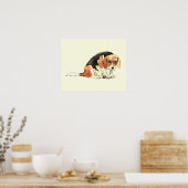 Funny Niedlich Sad Beagle Dog Aquarellmalerei Poster (Küche)