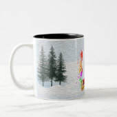 Funny Niedlich Samoyed Dog Weihnachten Zweifarbige Tasse (Links)