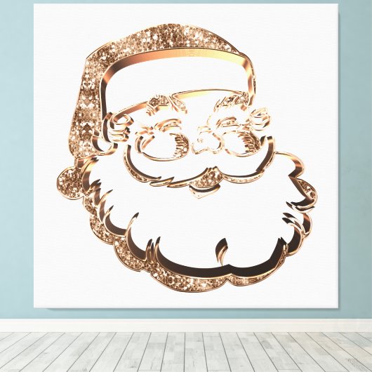 Funny Niedlich Santa Claus Father Christmas Elegan Leinwanddruck (Insitu (Holzboden))