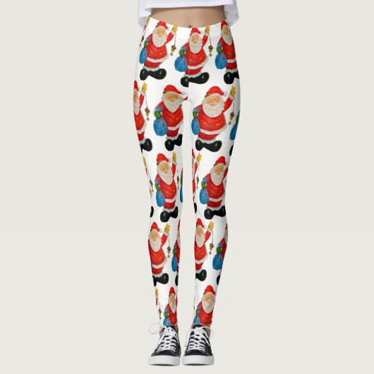 Funny Niedlich Santa Claus Pater Weihnachten Leggings (Vorderseite)