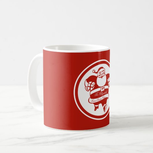 Funny Niedlich Santa Claus Roter Individuelle Name Kaffeetasse (Vorderseite Links)