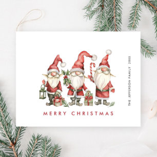 Funny Niedlich Santa Gnomes Weihnachtsfeiertag Postkarte