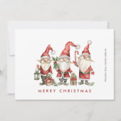 Funny Niedlich Santa Gnomes Weihnachtskonzern Feiertagskarte (Vorderseite)