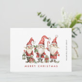 Funny Niedlich Santa Gnomes Weihnachtskonzern Feiertagskarte (Stehend Vorderseite)