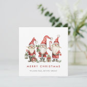 Funny Niedlich Santa Gnomes Weihnachtskonzern Feiertagskarte (Stehend Vorderseite)