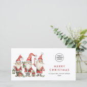 Funny Niedlich Santa Gnomes Weihnachtskonzern Feiertagskarte (Stehend Vorderseite)