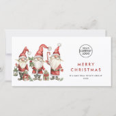 Funny Niedlich Santa Gnomes Weihnachtskonzern Feiertagskarte (Vorderseite)