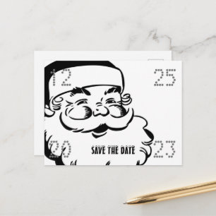 Funny Niedlich Santa Save the Date Weihnachten Par Ankündigungspostkarte