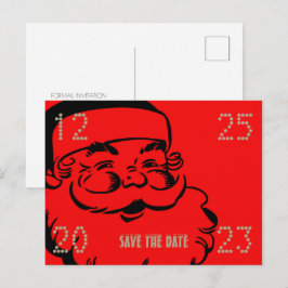 Funny Niedlich Santa Save the Date Weihnachten Par Ankündigungspostkarte