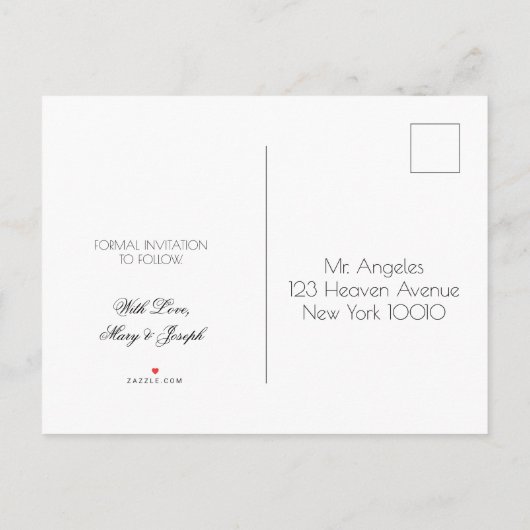 Funny Niedlich Santa Save the Date Weihnachten Par Ankündigungspostkarte (Rückseite)