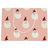 Funny niedlich Santa watercolor Grafikmuster pink Große Geschenktüte (Vorderseite)