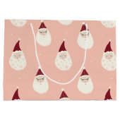 Funny niedlich Santa watercolor Grafikmuster pink Große Geschenktüte (Rückseite)