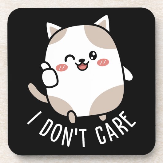 Funny Niedlich Sarcastic Cat Thumbs Up Quote Getränkeuntersetzer (Vorderseite)