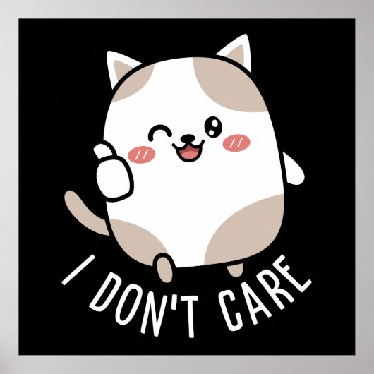 Funny Niedlich Sarcastic Cat Thumbs Up Quote Poster (Vorne)