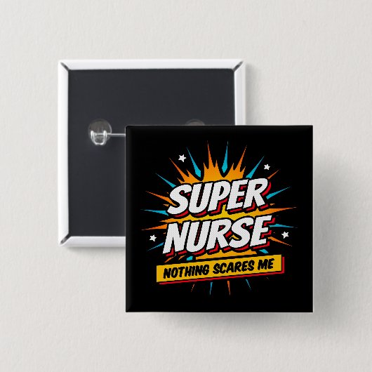 Funny Niedlich Sarcastic Superhero Nurse Wertschät Button (Vorne & Hinten)