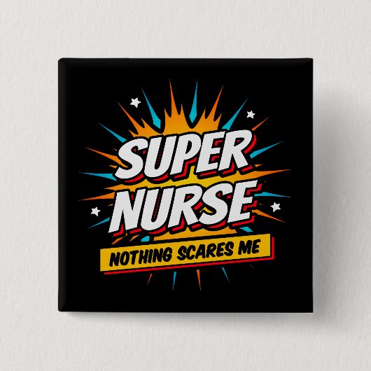Funny Niedlich Sarcastic Superhero Nurse Wertschät Button (Vorderseite)