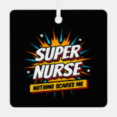 Funny Niedlich Sarcastic Superhero Nurse Wertschät Ornament Aus Metall (Vorderseite)
