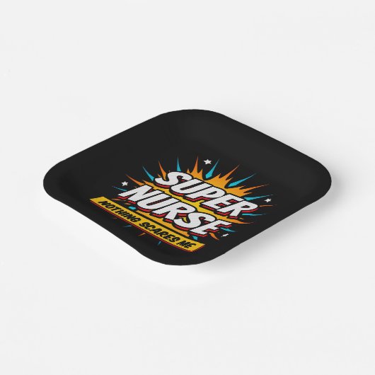 Funny Niedlich Sarcastic Superhero Nurse Wertschät Pappteller (Gewinkelt)