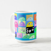 Funny Niedlich Sassy Happy Blob Cartoon Kaffeetasse (Vorderseite Links)