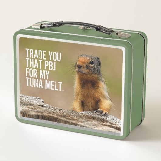 Funny Niedlich Saucy Columbian Ground Eichhörnchen Metall Brotdose (Rückseite)