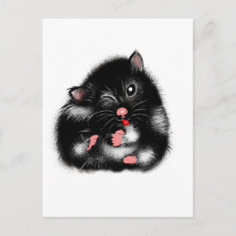 Funny niedlich Schwarz-weißer Syrian Hamster Gesch Postkarte
