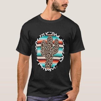 Funny Niedlich serape Kuh Print Cactus Leopard Pri T-Shirt