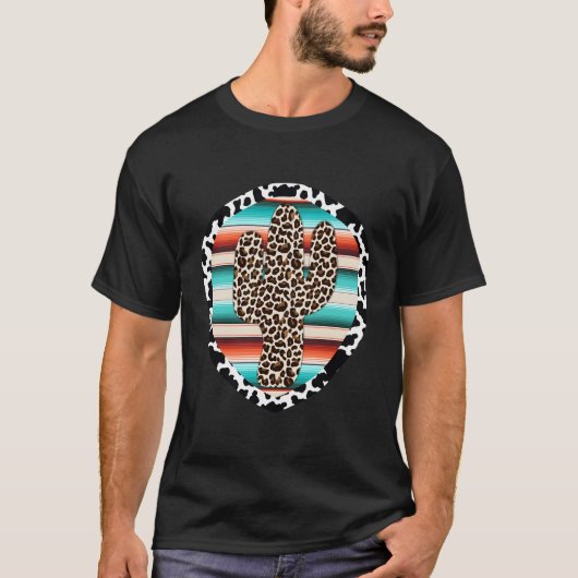 Funny Niedlich serape Kuh Print Cactus Leopard Pri T-Shirt (Vorderseite)