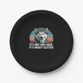 Funny & Niedlich Siberian Husky Dog Glitzer Classi Pappteller (Vorderseite)
