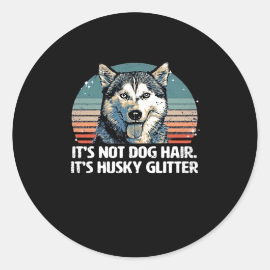 Funny & Niedlich Siberian Husky Dog Glitzer Classi Runder Aufkleber (Vorderseite)