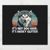 Funny & Niedlich Siberian Husky Dog Glitzer Classi Schaumweinetikett (Einzelnes Label)