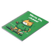 Funny Niedlich Skate Cat on Skateboard Notizblock (Linke Seite)