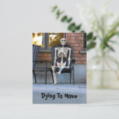 Funny Niedlich Skeleton New Address Moving Postkarte (Stehend Vorderseite)