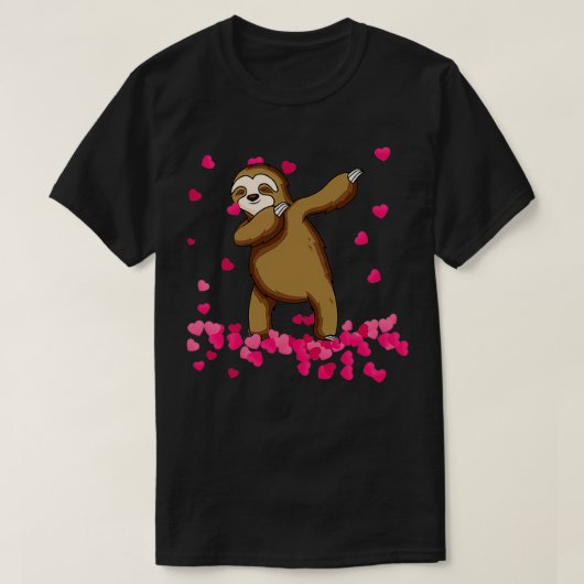 Funny Niedlich Sloth Dabbing Valentinstag T-Shirt (Design vorne)