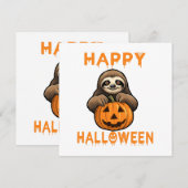 Funny Niedlich Sloth Holding Pumpkin (Vorne/Hinten)