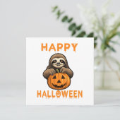 Funny Niedlich Sloth Holding Pumpkin (Stehend Vorderseite)