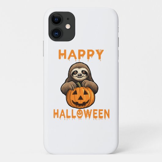 Funny Niedlich Sloth Holding Pumpkin Case-Mate iPhone Hülle (Rückseite)