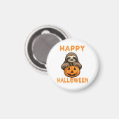 Funny Niedlich Sloth Holding Pumpkin Magnet (Vorderseite/Rückseite)