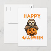 Funny Niedlich Sloth Holding Pumpkin Postkarte (Vorne/Hinten)