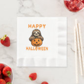 Funny Niedlich Sloth Holding Pumpkin Serviette (Beispiel)