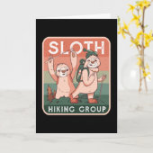 Funny Niedlich Sloth Wandergruppe Wanderung Gesche Karte (Gelbe Blume)