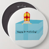 Funny Niedlich St Nicholas Dutch Sinterklaas Kinde Button (Vorne & Hinten)