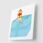 Funny Niedlich St Nicholas Dutch Sinterklaas Kinde Quadratische Wanduhr (Winkel)