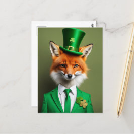 Funny Niedlich St Patricks Day Fox Postkarte